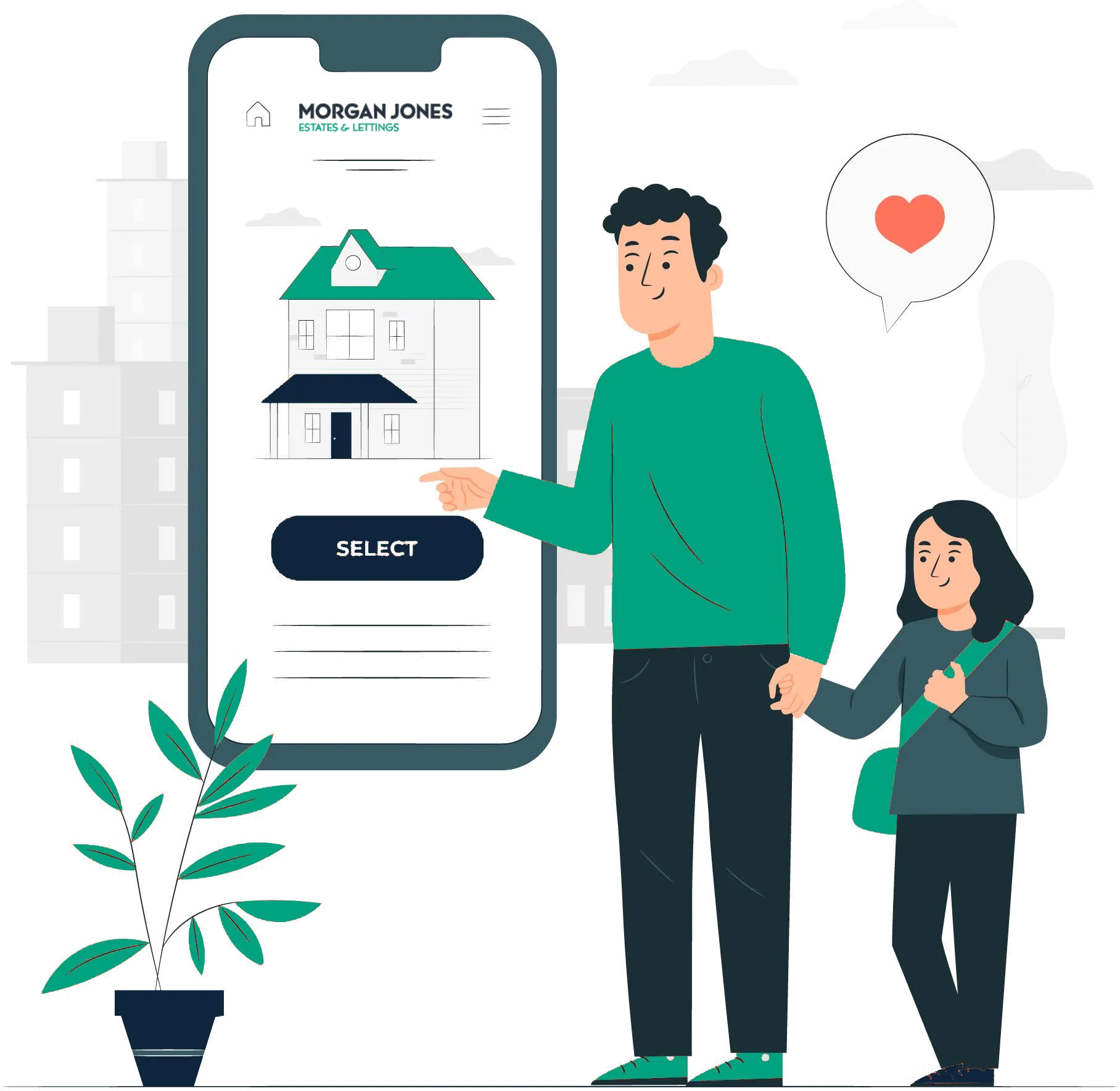 Family finding their perfect rental home